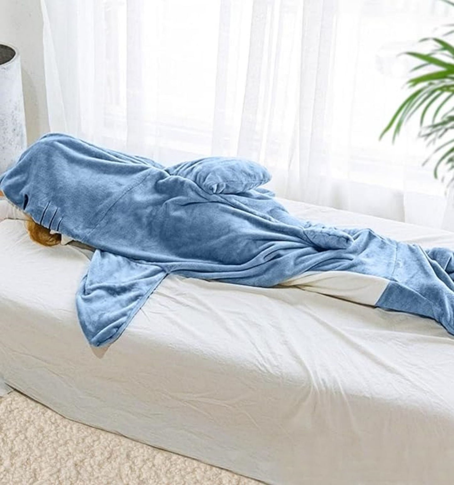 Great White Shark Hooded Fleece Blanket
