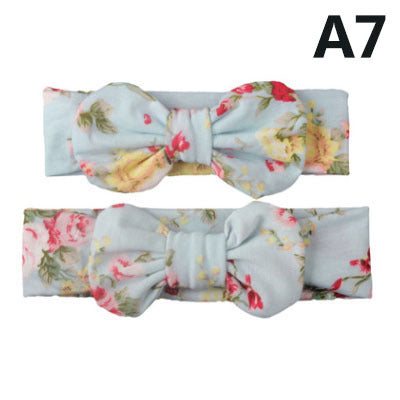 Elastic Floral Stretch Headband with Bow for Mommy and Baby Matching