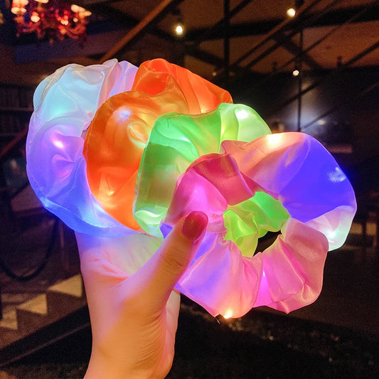 LED Luminous Glowing Light-Up Hair Party Scrunchies