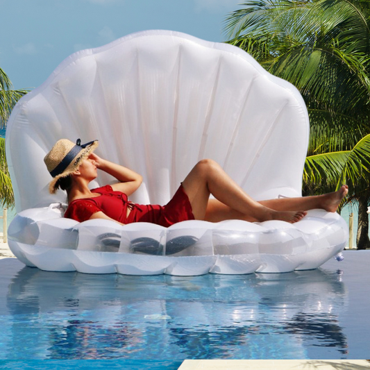 Giant Clam Shell with Pearl Ride-On Pool Float