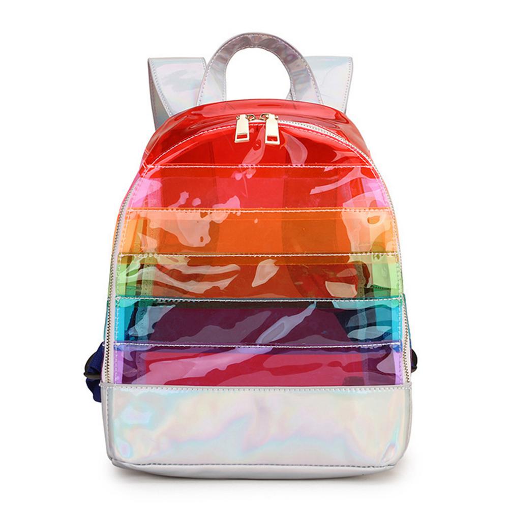 Clear Rainbow Stripe Backpack