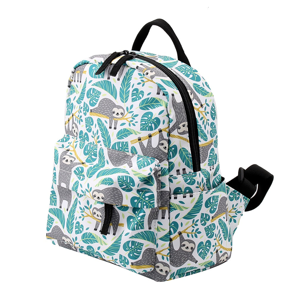 Mini Backpack with Jungle Sloth Design