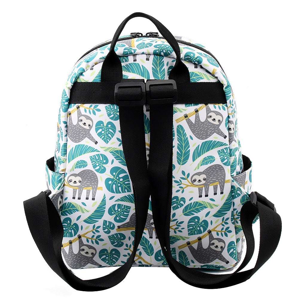 Mini Backpack with Jungle Sloth Design