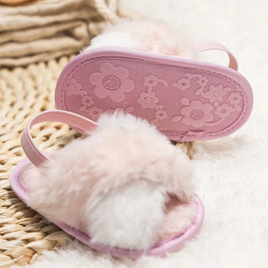 Fuzzy Slip-On House Slippers for Baby